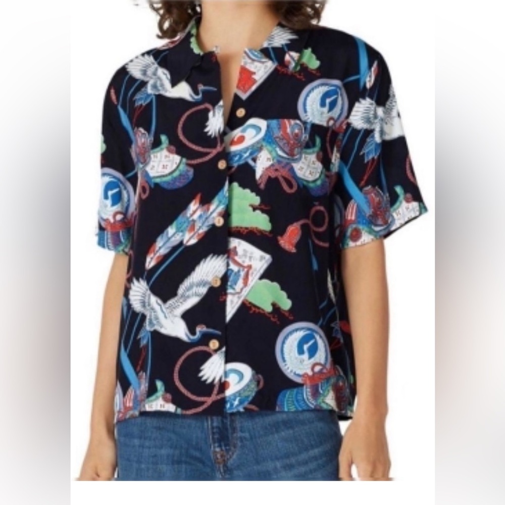 Re/Done Multicolor Patterned Button Down Shirt - image 1